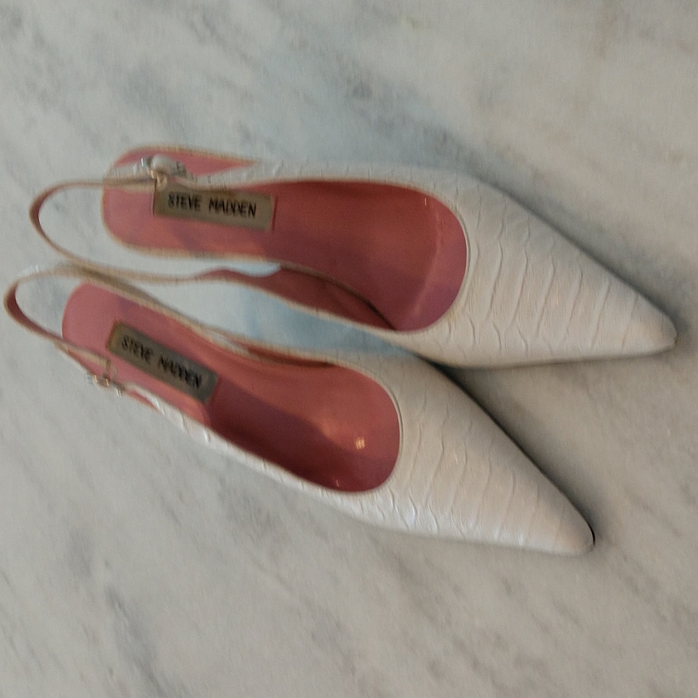 White  sling back stiletto